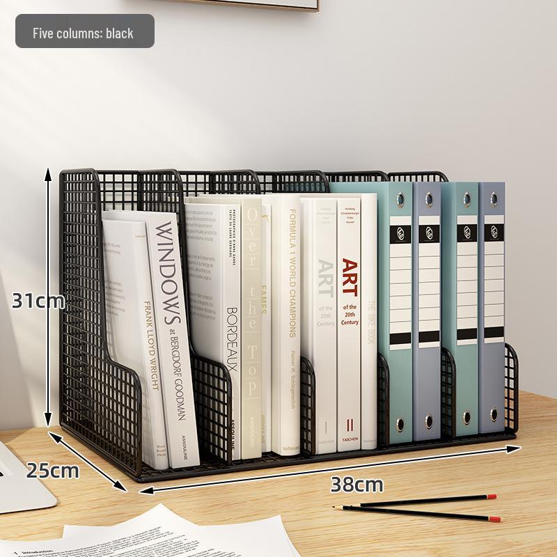 Large Metal Desk Organizer File Holder and Bookshelf