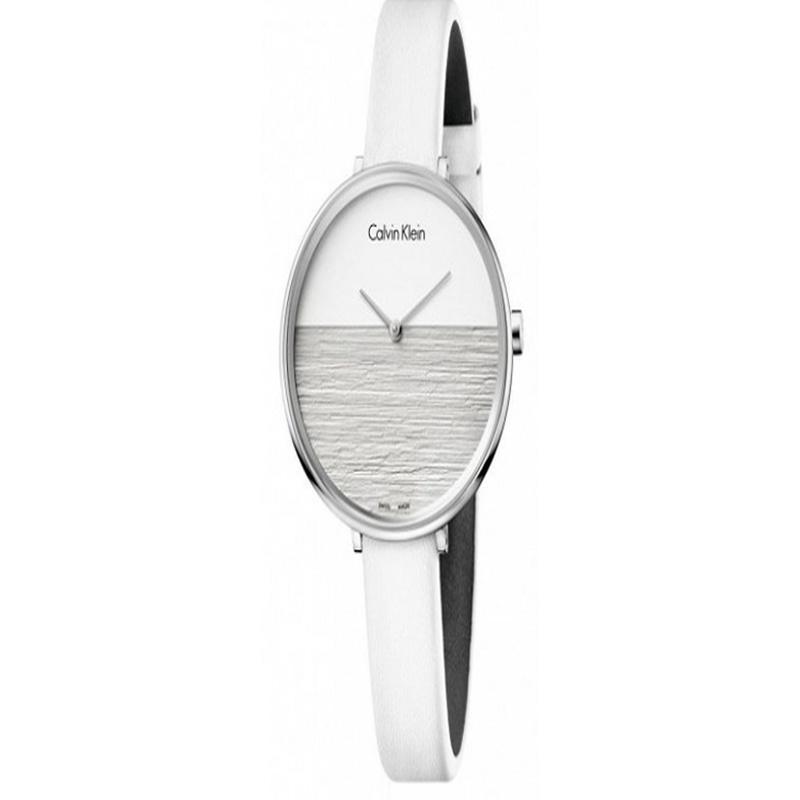 CALVIN KLEIN watch quartz movement leather strap white dial women s watch 30 meters waterproof, K7A231L6 кварц