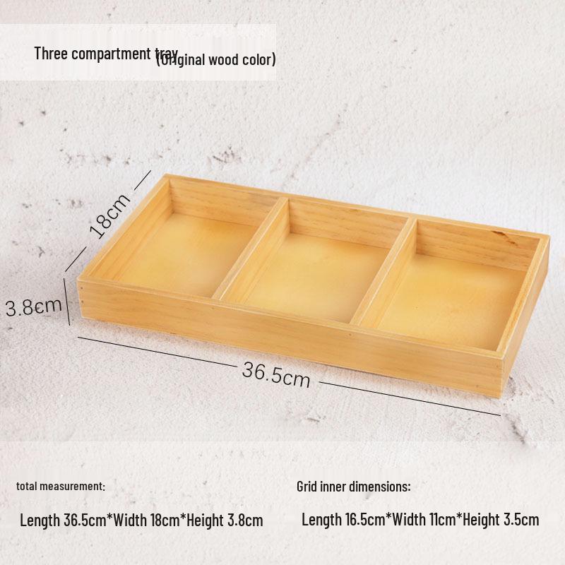 Retro Wooden Multi-Grid Desktop Storage Box and Display Tray
