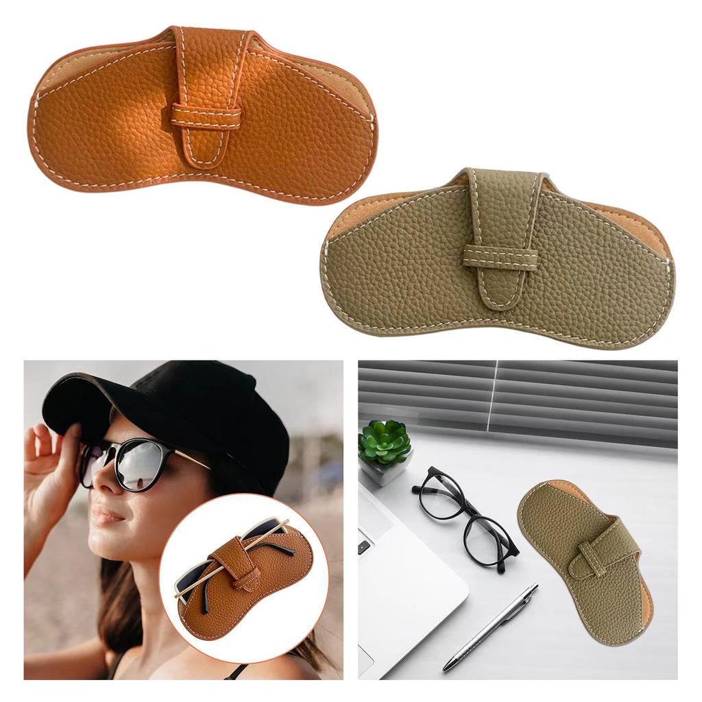 Soft Glasses Case Portable Fashionable Carrying Organizer PU Leather Eyeglass Pack for Hiking Traveling Unisex Outdoor Camping