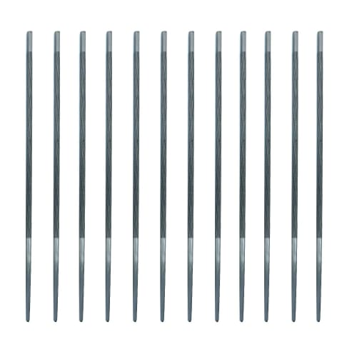 Shymie Chainsaw Round File, 12-Piece Set, 4mm, for Sharpening and Sharpening Chains, Replacement Blades
