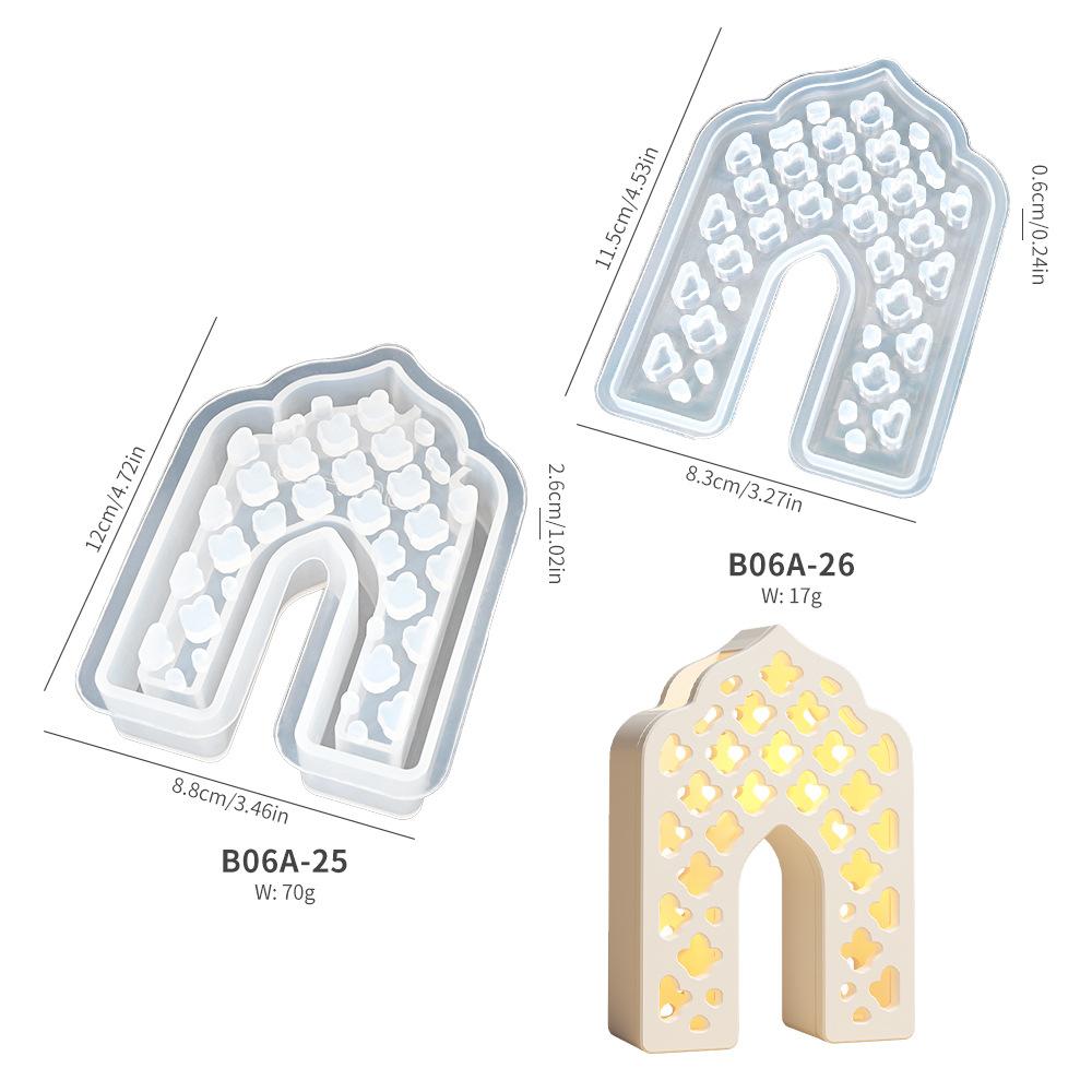 

Силиконовая форма «Сделай сам» для изготовления абажура светодиодной лампы, гипсовая форма для литья, украшение на Рамадан Ид B06a-25+b06a-26 set