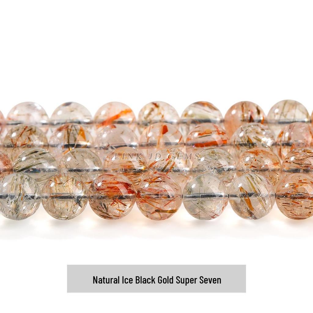 Jinde Natural Black Gold Super Seven Crystal Beads Bracelet for DIY Jewelry