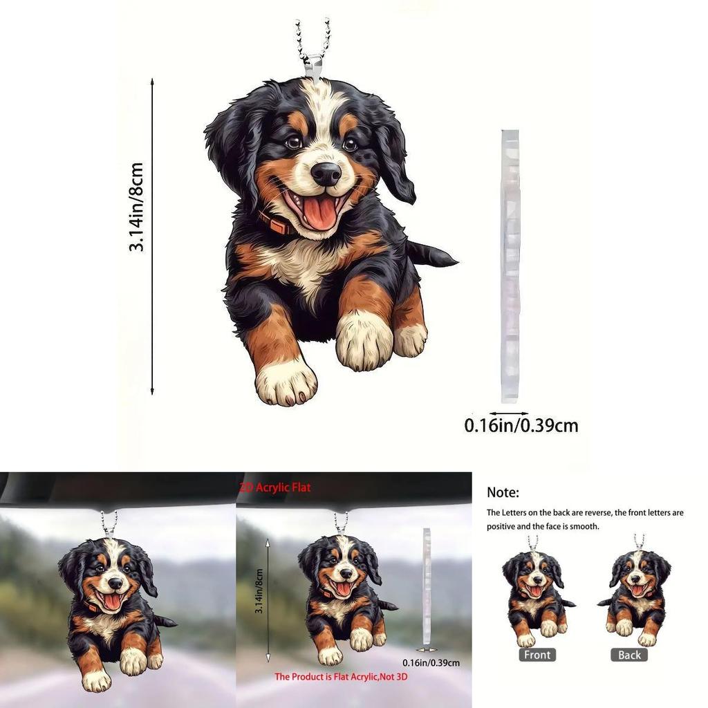Adorable Cartoon Black Dog Acrylic Car Ornament For Stylish Interior Decoration