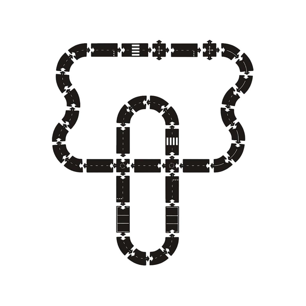 Flexible Rubber Road Puzzle Track Pieces,Flexible Expressway Circuit Set Toy,Indestructible Modular Puzzle Car Highway Tracks,Gift For Indoor Outdoor