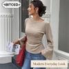 Women's Fashion Casual O-Neck Long Sleeve Blouses & Shirts