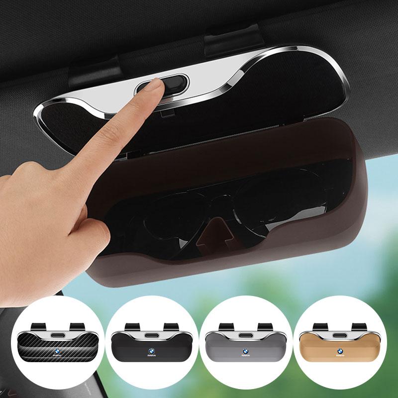 Car Glasses Box Portable Sunglasses Holder For BMW X1 X3 X5 X6 X7 1 3 5 6 7 Series E38 F40 E60 E90 F10 G20 Visor Eyeglass Case HU0