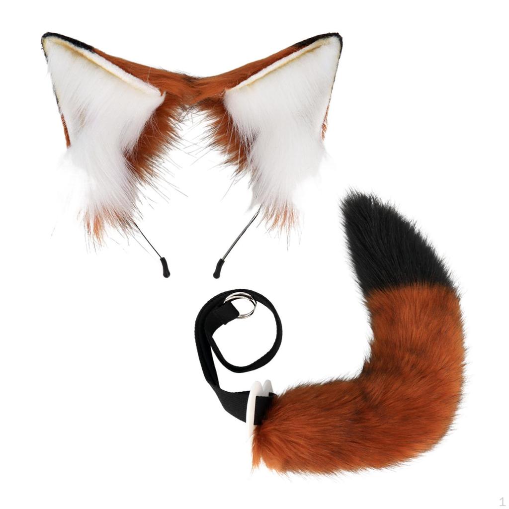 Cat Ears and Tail Set Vivid Halloween Costume Accessories for Stage Performance