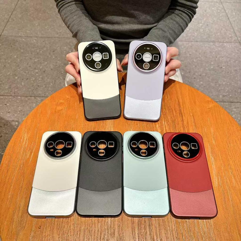 Applicable To Huawei Mate80ProMax Dual-pigment Leather Splicing Mobile Phone Case Mate60 All-inclusive Lens Film Protective Case