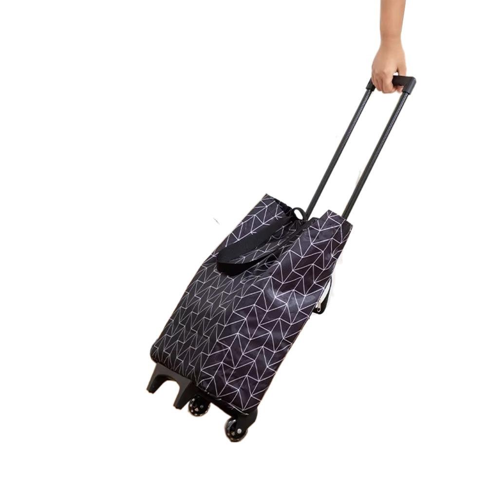 Large-capacity Foldable Shopping Bag with Wheels Handheld Shopping Trolley  Grocery