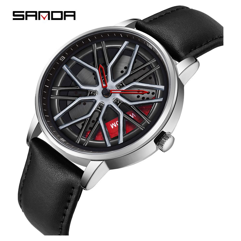 Sanda Meilleure Vente 1088 Montre pour Adolescent: Personnalisé, Cadran Rotatif 3D, Tendance, Quartz Étanche.