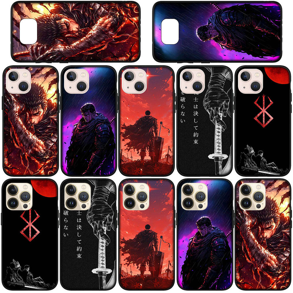 for Samsung Galaxy S25 S24 S23 iPhone 17 16 15 Xiaomi Redmi Note 14 13 12 11 Plus Pro Max XR A37 A57 Phone Case Cartoon Berserk Guts OPPO Huawei Cover