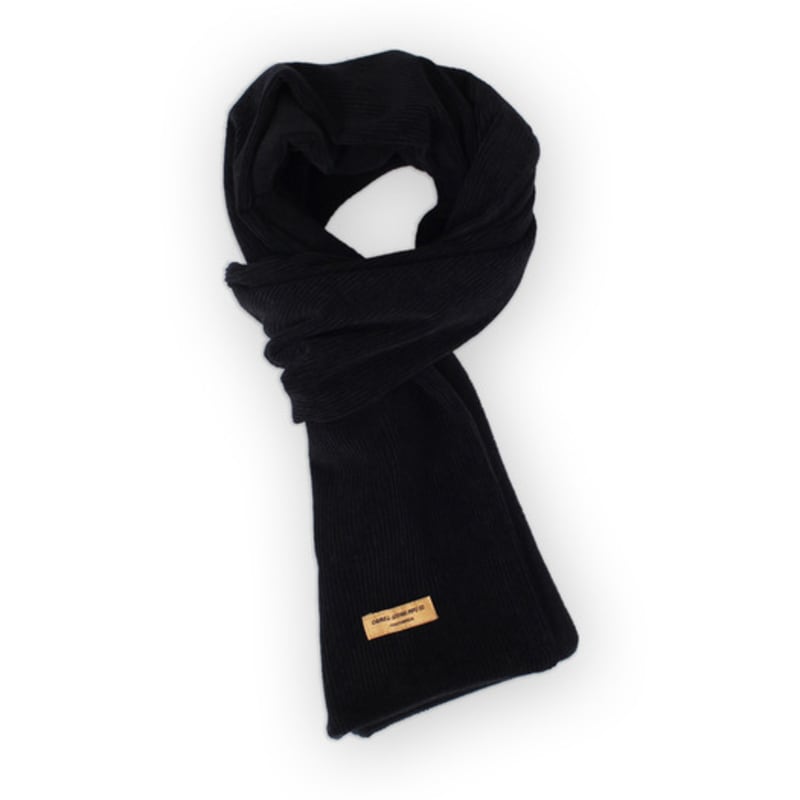 CAMELWORK Corduroy Fleece Muffler (Black)