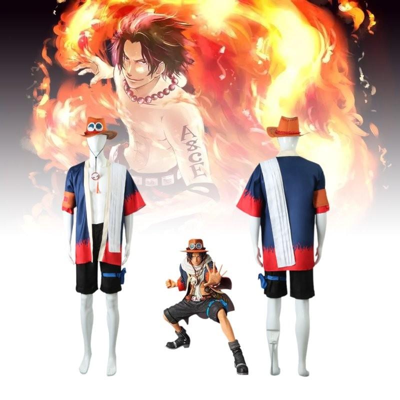 Premium Pirate King Cosplay Outfit For Ace Includes Stylish Hat For Anime Fans