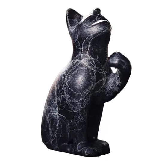 

Подставка для благовоний в виде кошки, Подставка для благовоний в виде черной кошки, Отполированная вручную, Декоративная курильница для благовоний