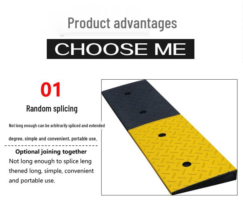 Portable Rubber-Plastic Curb Ramp Mat for Car