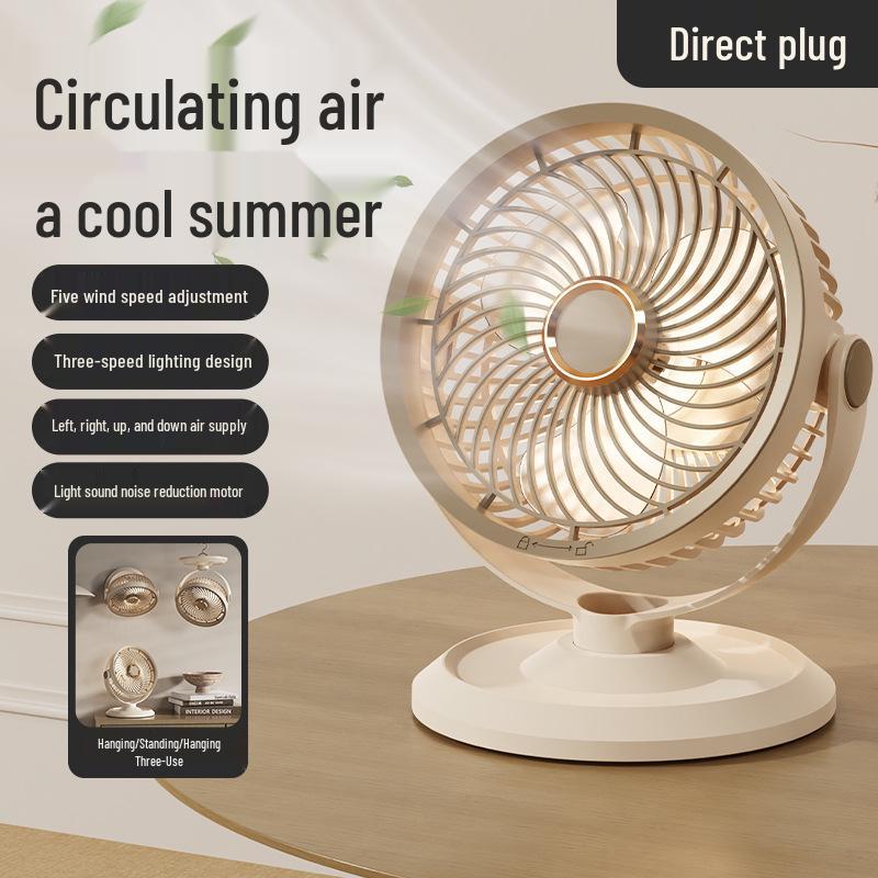 

Multifunctional USB Mini Fan with Night Light – Desktop, Wall-Mounted, Hanging Options for Student Dormitory or Desk. 1