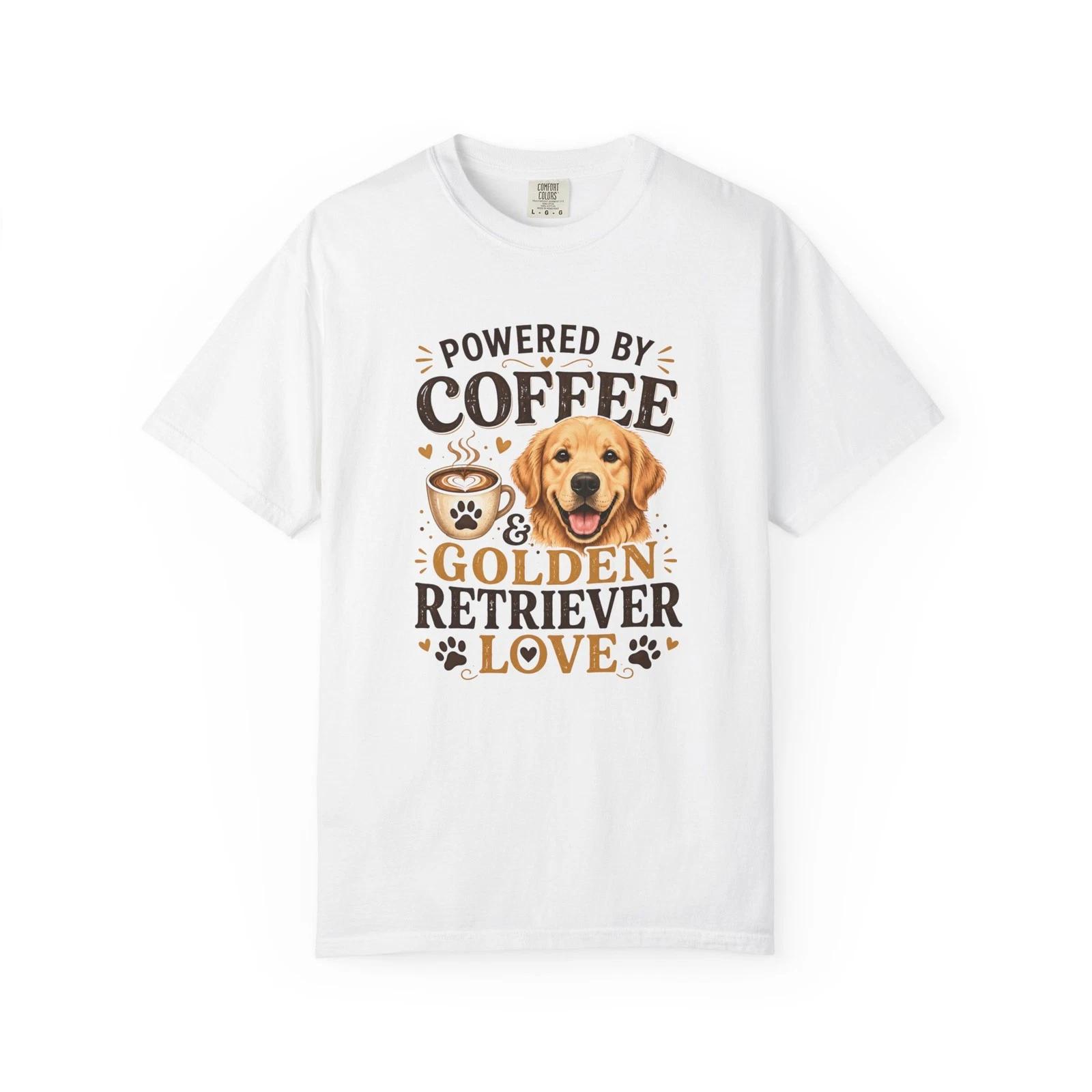 Coffee And Golden Retriever Love T-Shirt, Dog Lover Gift Tee S-4XL S