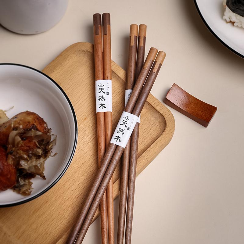 2 Pairs Chopsticks Japanese Sushi Sticks Creative Splicing Wood Chopstick Set Korean Chinese Food Chop Sticks Wooden Tableware