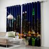 Curtains Urban Night Landscape Business District Waterfront Skyscraper Window Curtain For Living Room Bedroom Window Treatment