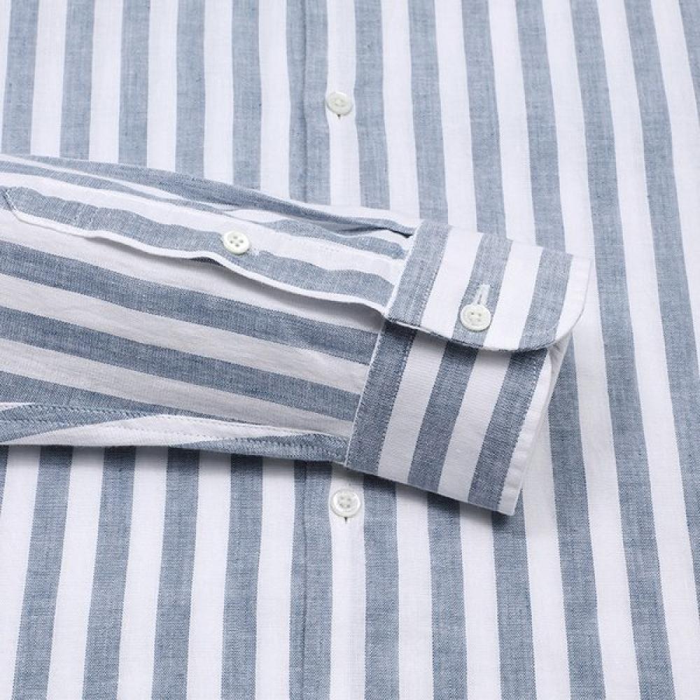 VANBROUGH Luxury Linen Stretch Stripe Classic Shirt  Bossg1051 Bu 