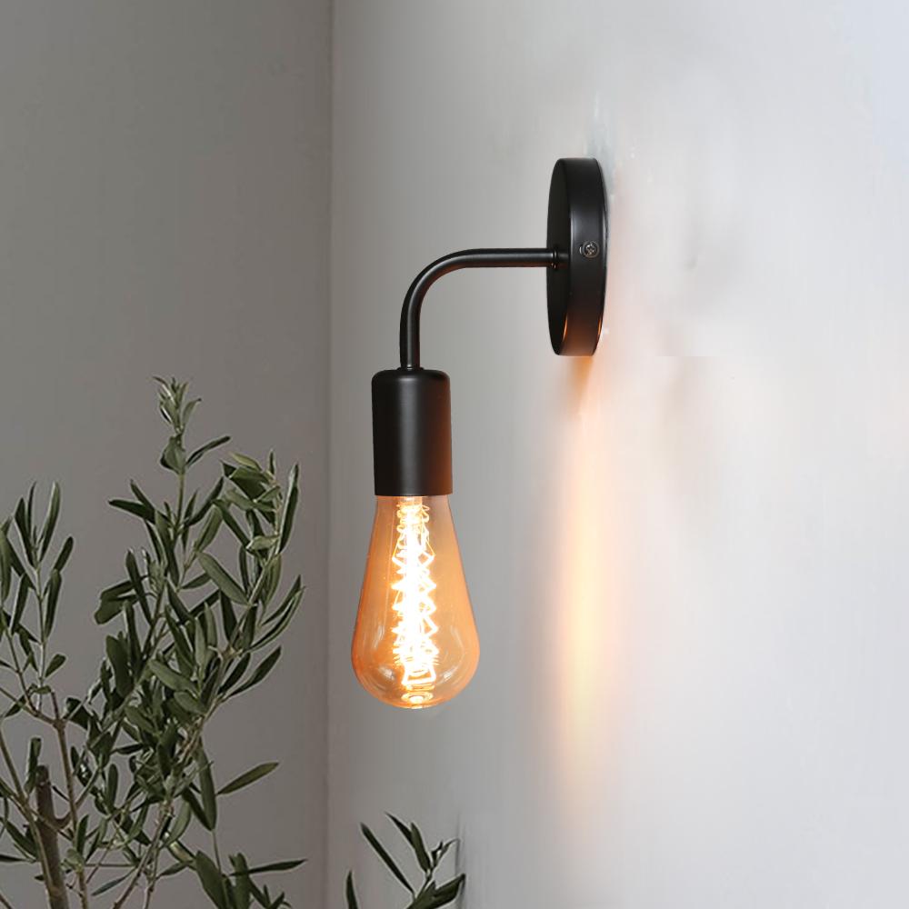 Xiaomi Nordic Modern Wall Lamp Iron Black E27 Indoor Lighting Bedside Bedroom Bathroom Lamp Sconce Wall Light Fixture Industrial Decor