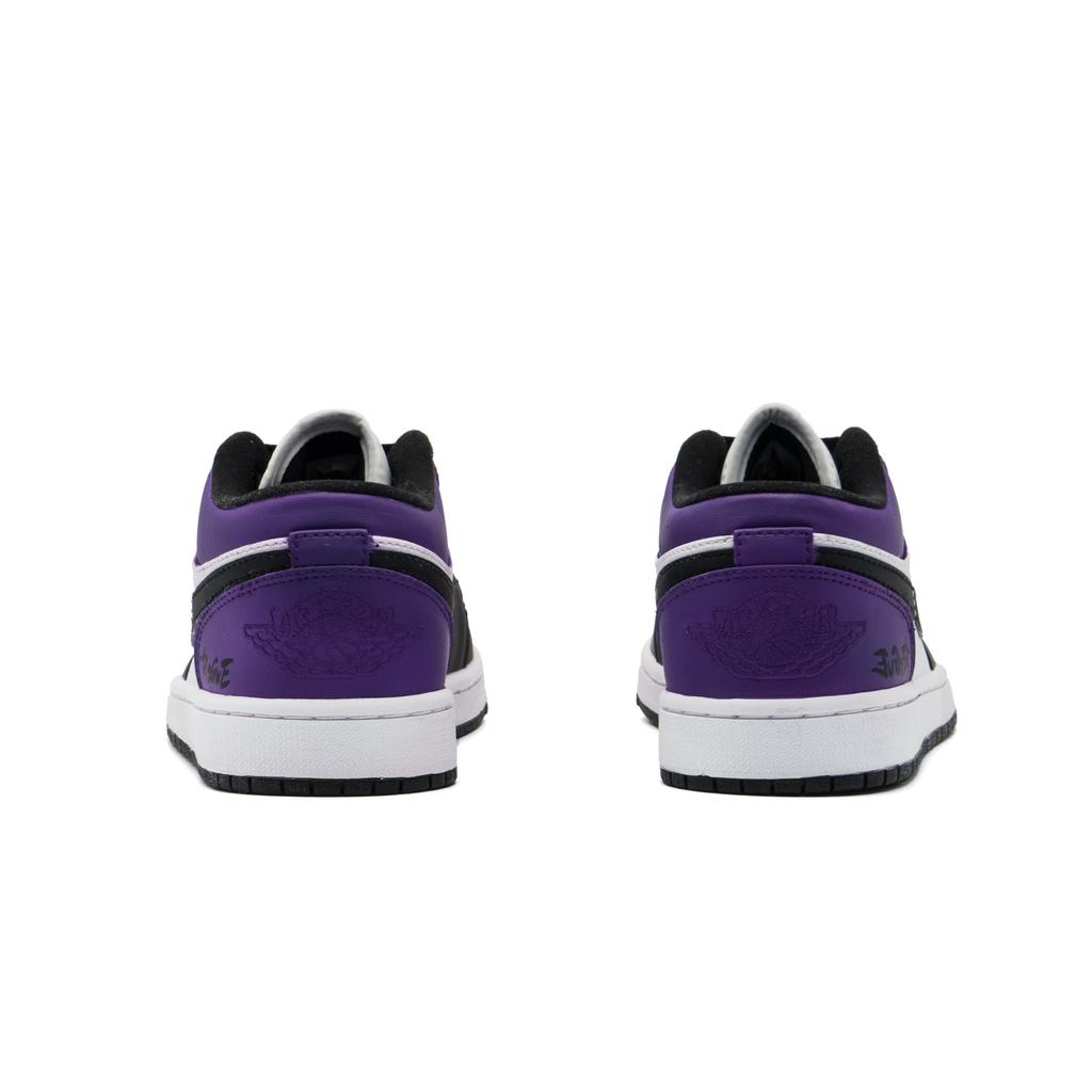 Jordan Air Jordan 1 Abrasion Resistant Low Top Vintage Basketball Shoes Unisex Black White Purple DC0774-101(Team1393-1SBOX)