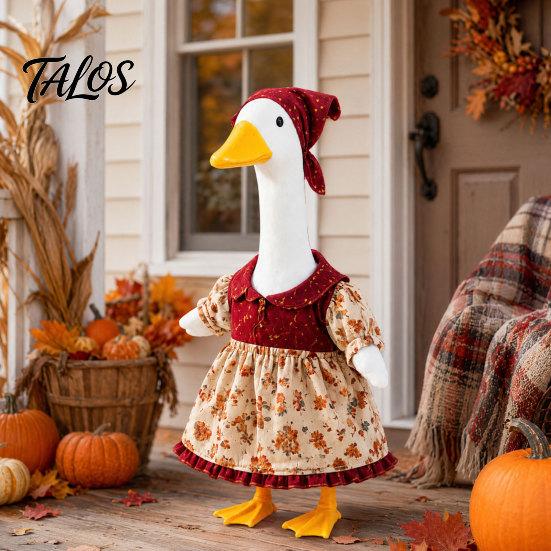 Talos Thanksgiving Porch Goose Outfit, Autumn Dress with Head Scarf for 23 Inch Statue, Outdoor Garden Yard Decor