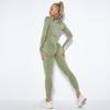 Seamless Frosted Yoga Set: Long Sleeve & High Waist Pants for Women