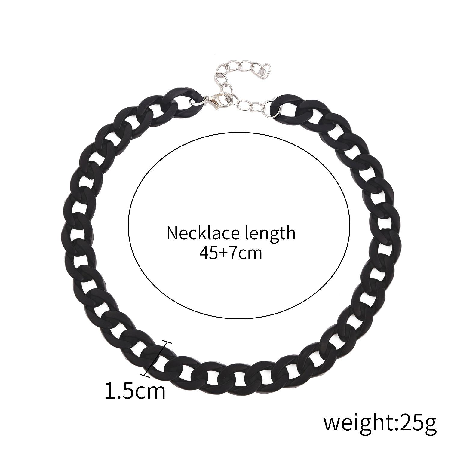 

Colorful European Cuban Chain Necklace - Rainbow Punk Acrylic Design