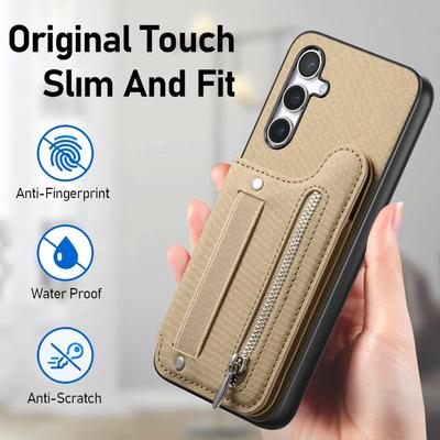 Wallet with Card Holder Phone Case For Samsung Galaxy S25 S24 FE Edge S26 S23 Ultra S22 Plus A37 A57 A17 A07 A56 A55 A36 Cover