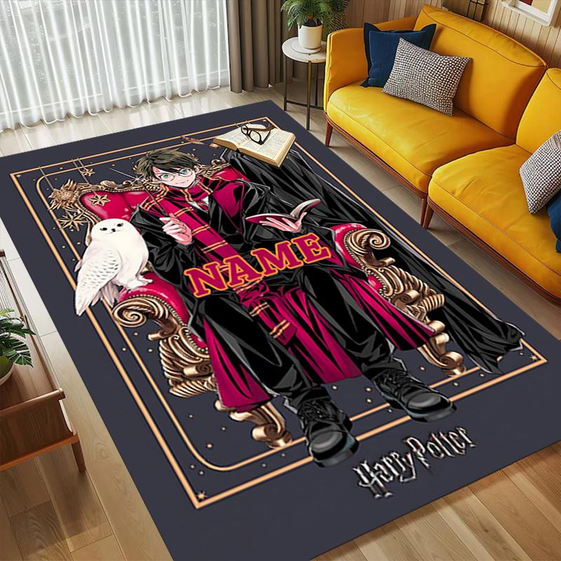 Custom Name Owl Letter Living Room Non-Slip Area Rug Soft Carpet for Bedroom Kids Playroom Sofa Office Home Decor Doormat