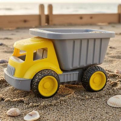 Sand Transport Toy Truck Yellow Operator's Cab Beach Dump Gray Body Children's Plaything for