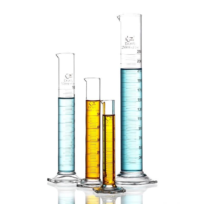 Thickened High-borosilicate Hexagonal Glass Graduated Cylinder Measuring Cup Model 02 From Jiangsu Chemical Laboratories High borosilicate-5ml hexagonal base