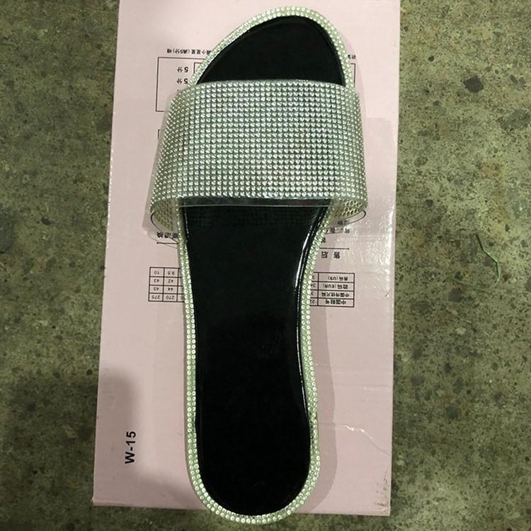 42 Large Size 43 Rhinestone Cool Slippers Women's One-word Drag Women's Sandals Summer New Slippers Wshi