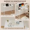 Folding Computer Desk with Monitor Stand, 100 x 48 x 87.5 cm, White