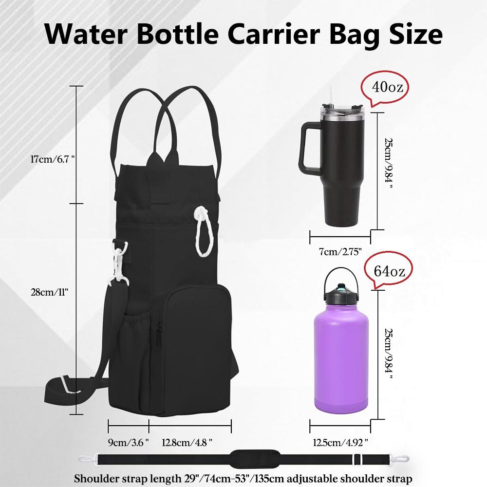 Tumbler Water Bottle Carrier Bag Sling Sleeve Holder  for Stanley 40/30 Oz, for HydroFlask 64 Oz