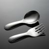 HANYANG 304 Stainless Steel Tea Spoon Short Big Head Fork Spoon Compact Cutlery
