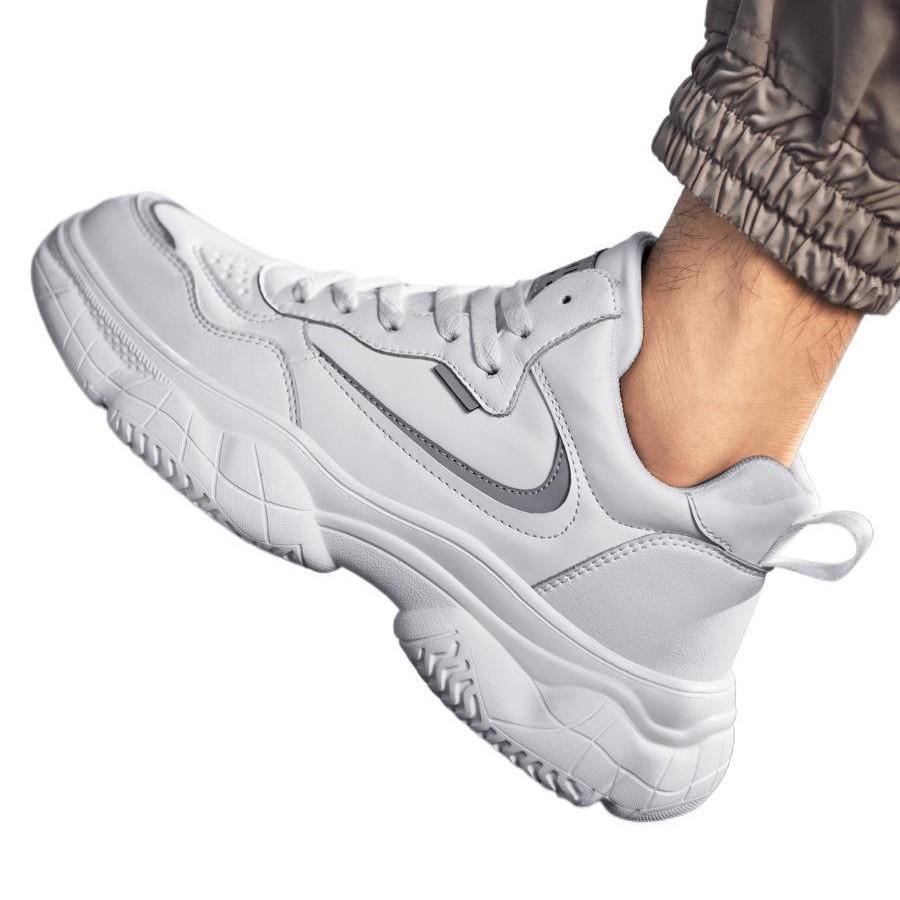 Herren 2025 Echte Leder Freizeitsportschuhe: Höhenerhöhend, Rutschfest, Atmungsaktives Mesh