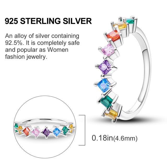 925 Sterling Silver Simple Zirconium Ring Twisted Cord Finger Ring Beaded For Women Luxury Fine Jewelry Gift Party