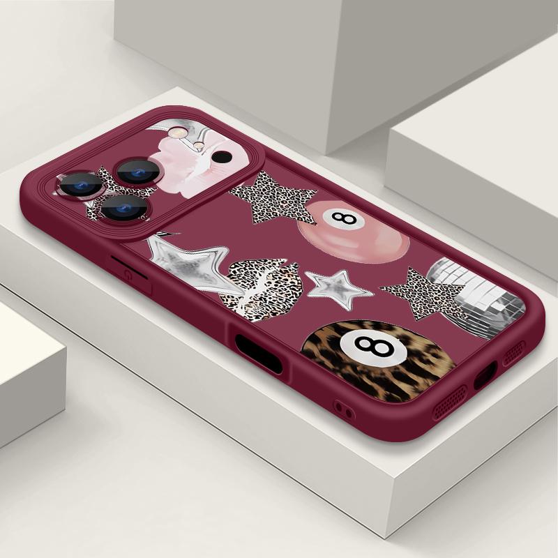 Shockproof Phone Case For iPhone 17 Pro Max Leopard Print Stars Billiards Silicone Cover For iPhone 16 Pro Max Cover iPhone 15 14 13 12 11 16E