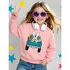 Kids Crewneck Long Sleeve Sweatshirt,Easter Bunny Driving Truck With Carrots Print