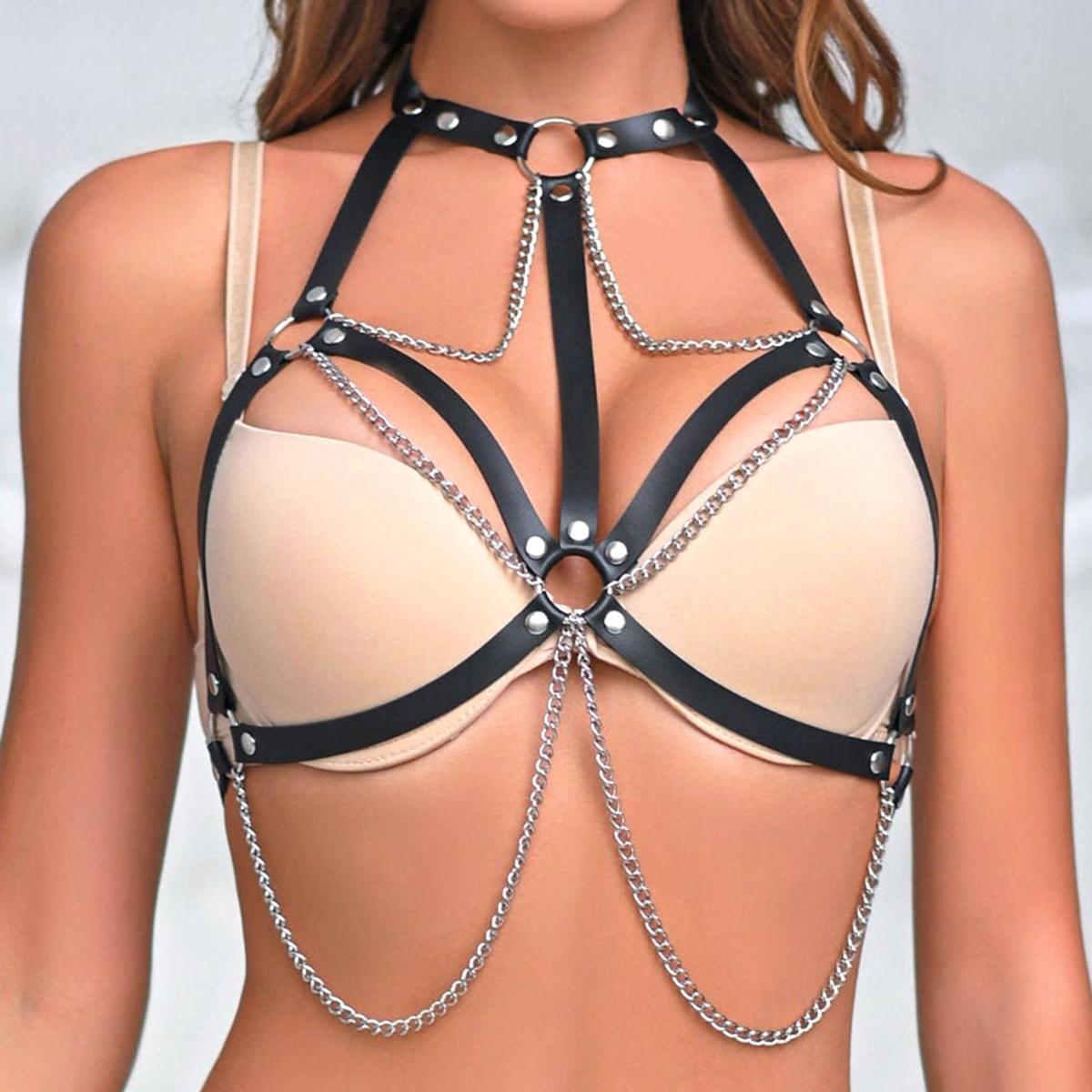

Sexy Punk Style Women Stylish Adjustable Body Chains Suitable For Holiday Party Gift Role Play Wear Accessory For Women