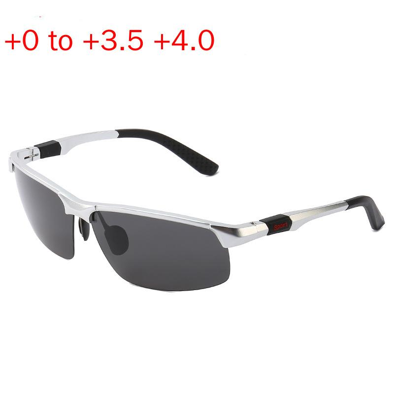 

New Aluminum Magnesium Reading Sun Glasses Women Men Presbyopia Sports Reading Sunglasses Diopter 1.0 To 3.0 NX 0 серебряный серый