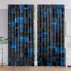 Home Space Lattice Curtains Landscape Background Kitchen Coffee Shop Living Room Curtain For Area Made Of Polyester With Pole Pocket