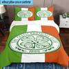 3pcs Cel-tic Football Club Crest Printed Bedding Set Duvet Cover Closure Includes 1 Duvet Cover & 2 Pillowcases Bedding Sets Home Decor Gifts