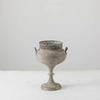 Iron Ornamental Planter Metal Oval with Openwork Rim Ornate for Balcony