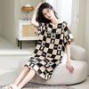 Pajamas Women's Summer Thin Pajamas Short Sleeves Large Size Fat Mm Medium and Long Pajamas Pajamas Loungewear