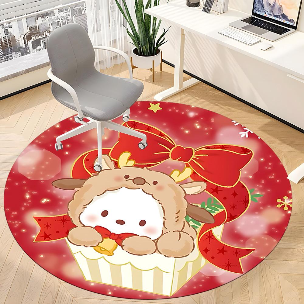 1pc Christmas, Cupcake Chair Carpet for Office, Indoor Non Slip Washable Polyester Fiber Carpet,