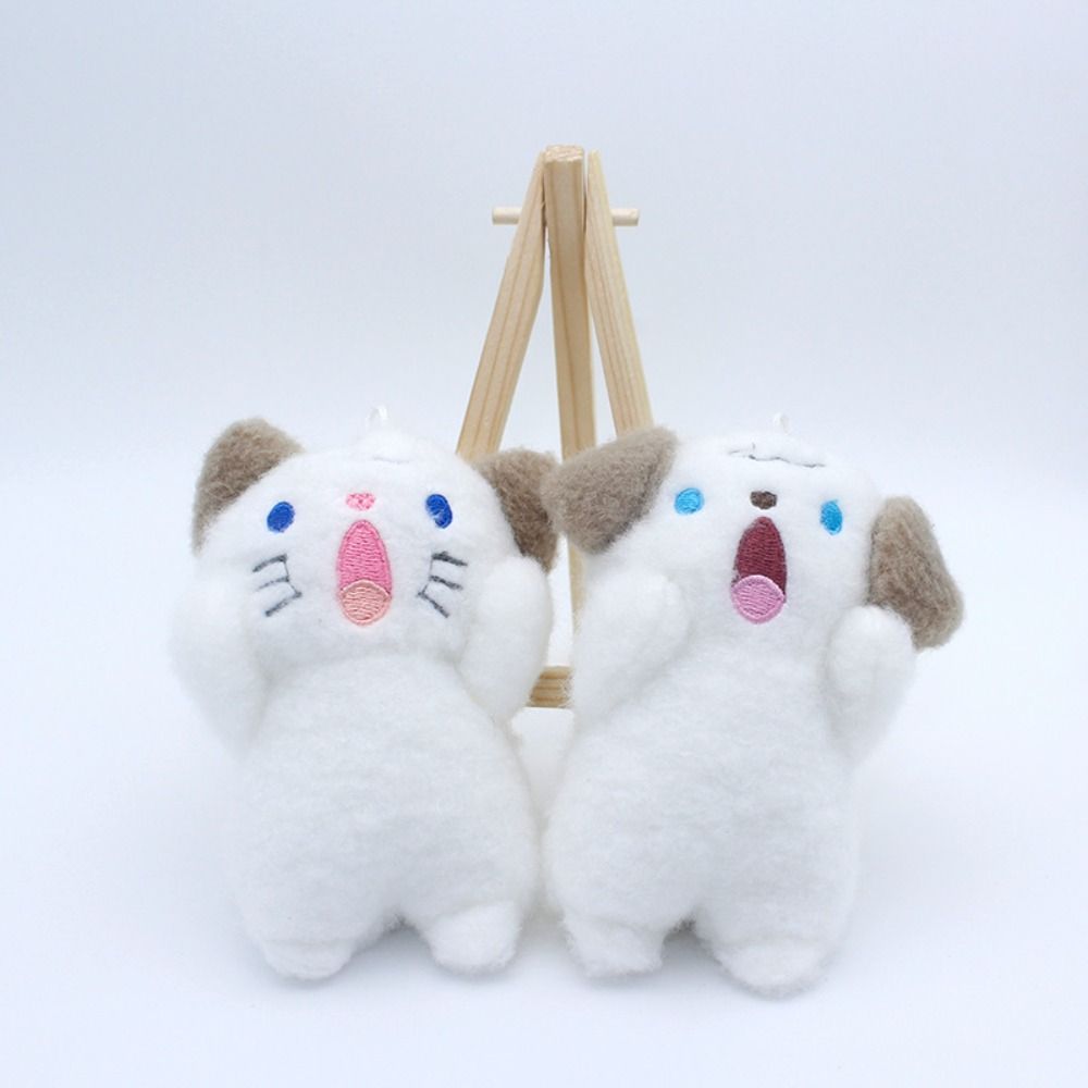 Cartoon Rabbit Shouting Dog Plush Keychain Plush Doll  Dog Plush Keyring   Children Gift